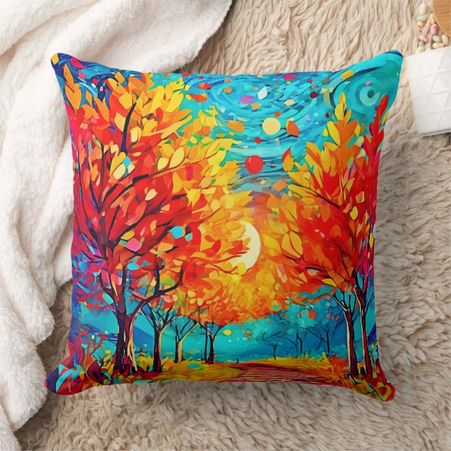 Ljusnande skogsstig till månen kudde (Filt)