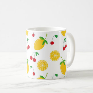 Ljusnande sommarcitrus och körsbär kaffemugg