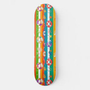 Ljusnande sommarstrand-tema mini skateboard bräda 18,5 cm