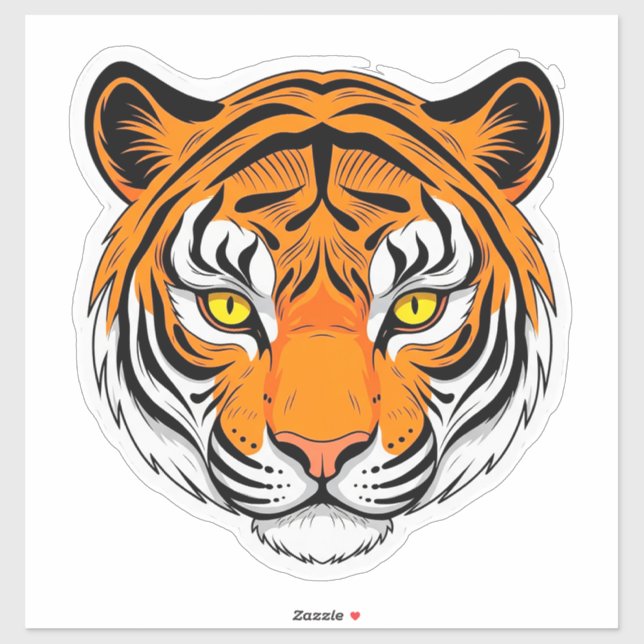Ljusnande Tigeransikte Klistermärken (Ark)