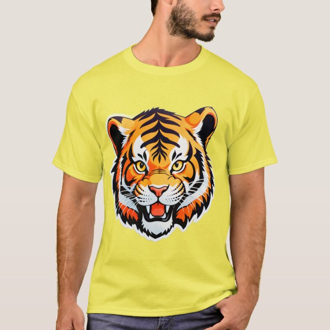 Ljusnande Tigeransikte T Shirt (Framsida)