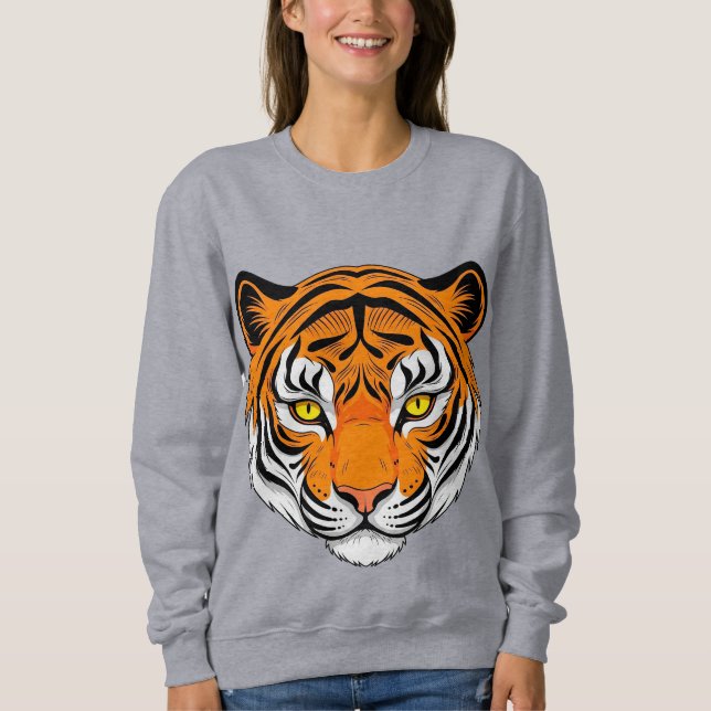Ljusnande Tigeransikte T Shirt (Framsida)