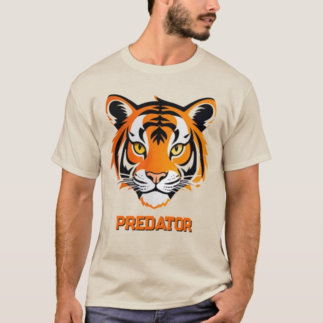 Ljusnande Tigeransikte T Shirt (Framsida)