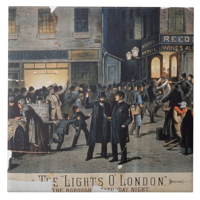 "Ljusnollan" London (färglithoen) Kakelplatta (Framsidan)