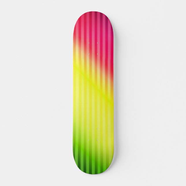 Ljusnyans fluorescerande gradient regnbågskombinat mini skateboard bräda 18,5 cm (Framsida)