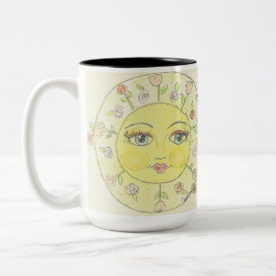Ljusögd liten blomma sol Två-Tonad mugg