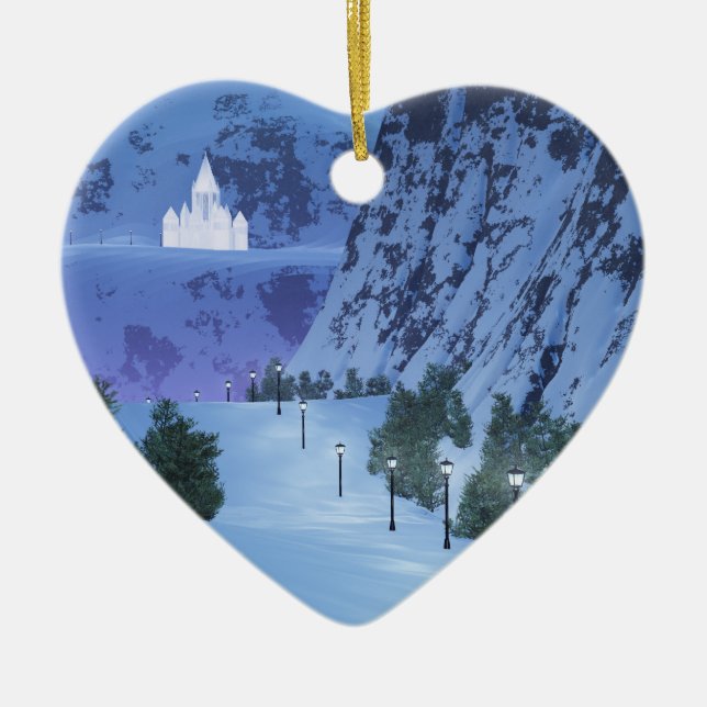 Ljusorange Julgransprydnad Keramik (Framsidan)