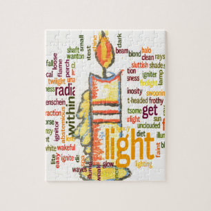 Ljusordmoln Art Print med Ljusflamma Pussel
