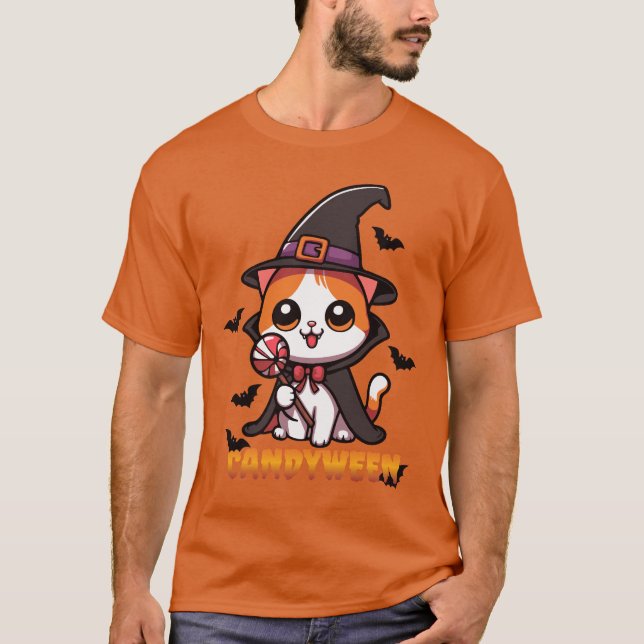 ljusövergång - halloween häxcat t shirt (Framsida)
