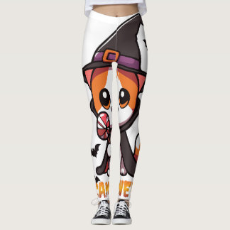 ljusövergång - katthäxhalloween leggings