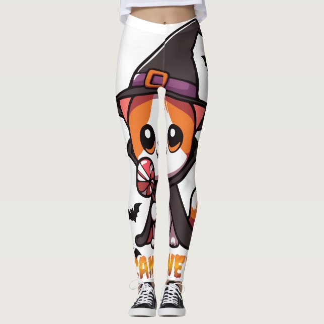 ljusövergång - katthäxhalloween leggings (Framsida)