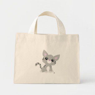 Ljuspåsar för Cute Grått Kattunge Mini Tygkasse