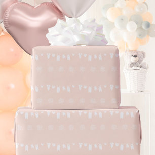 Ljuspersika minimalistisk babyflicka shower presentpapper