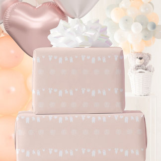 Ljuspersika minimalistisk babyflicka shower presentpapper