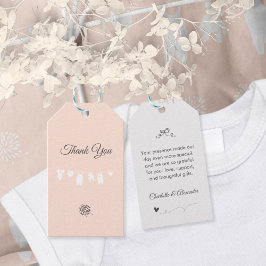 Ljuspersika Minimalistisk Bebis Tjej Baby Shower Presentetikett