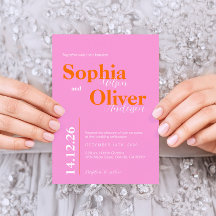 Ljuspersika och rosa minimalister bröllop