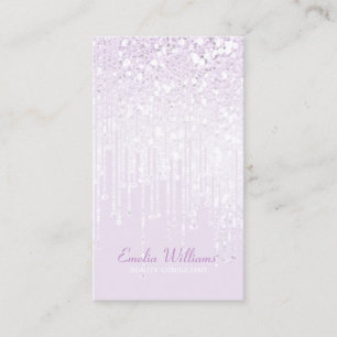 Ljusplommon för Elegant Vit Glitter Crystal Drive Visitkort
