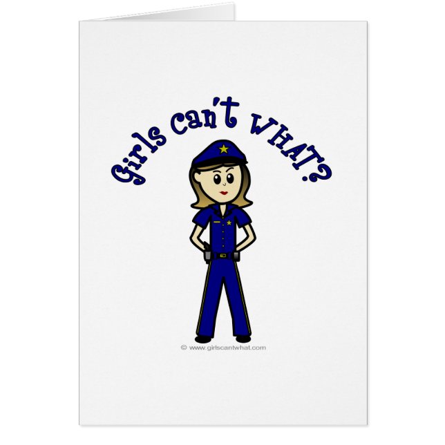 Ljuspoliser flicka hälsningskort (Framsidan)