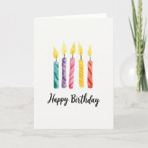 Ljusrandig födelsedagskort kort