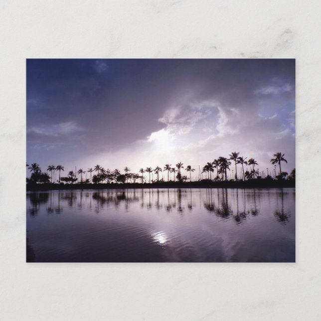 Ljusreflektioner i lagunen vykort (Framsida)