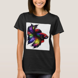 Ljusregnbåge Betta-fisk T Shirt