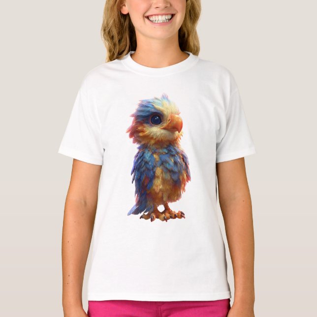 Ljusregnbåge Fenix Uggle Barn T Shirt (Framsida)