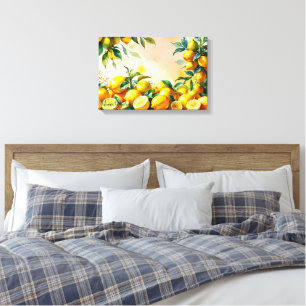 Ljusrik akvarell lemonskörd canvastryck