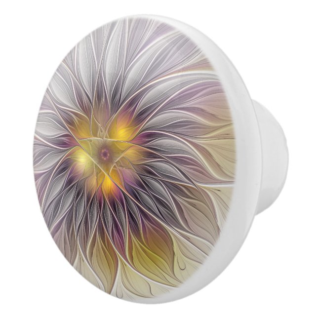 Ljusrik färgrik blomma, abstrakt modern fraktal knopp (Höger)