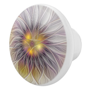 Ljusrik färgrik blomma, abstrakt modern fraktal knopp