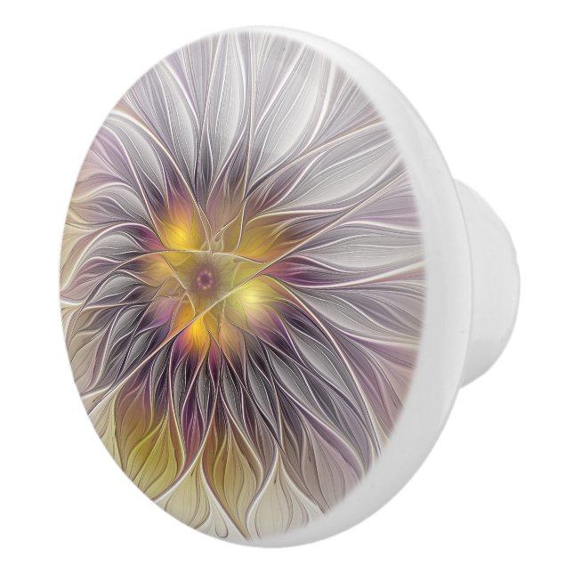 Ljusrik färgrik blomma, abstrakt modern fraktal knopp (Höger)