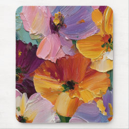 Ljusrik impasto blomsterkonst musmattor