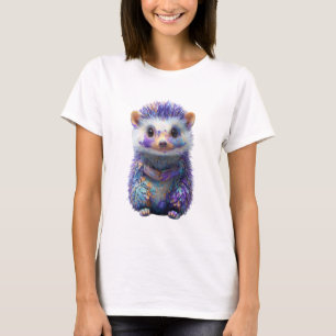 Ljusrik konstnärlig lila igelkott för kvinnor med t shirt