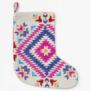 Ljusritad stamdesign i Inslag. Liten Julstrumpa