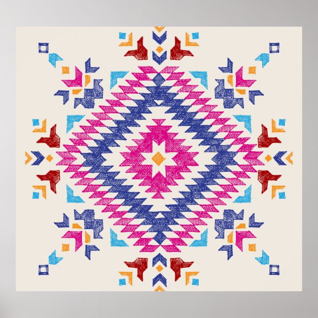 Ljusritad stamdesign i Inslag. Poster (Framsidan)