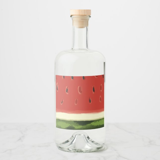 Ljusröd akvarell-vattenmelon Etikett Set (Framsida)