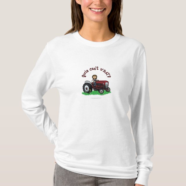 Ljusröd bondflicka t-shirt (Framsida)