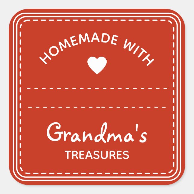 Ljusröd Burk-lock etiketter tom texbox Kärlek Hear (Framsida)