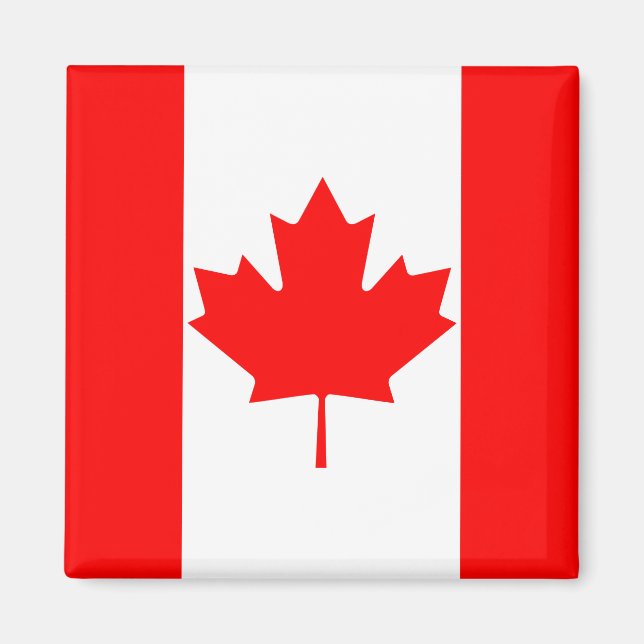 Ljusröd lönnlöv Kanada flagga Magnet (Framsidan)