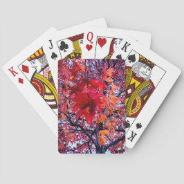 Ljusröd löv casinokort