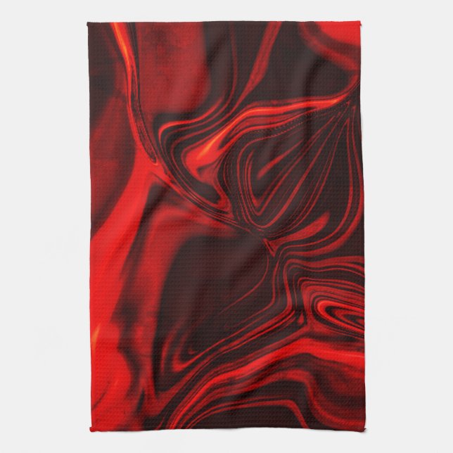 Ljusröd och mörk kurvor på mörkens bakgrund. kökshandduk (Vertikal)