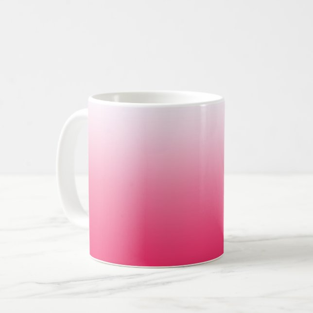 Ljusröd och vit gradient ombre kaffemugg (Framsida vänster)