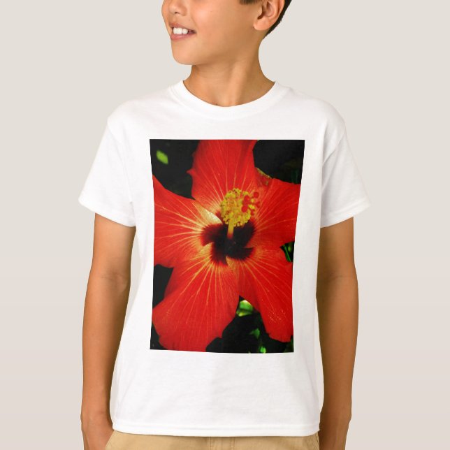 Ljusröd Orange Hibiscus Flower Tröja (Framsida)
