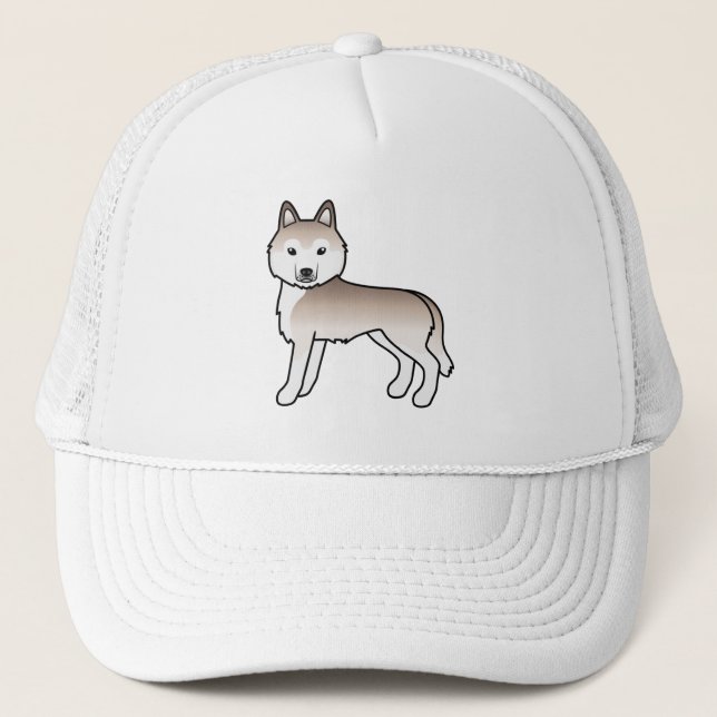 Ljusröd sibirisk husky söt seriehund keps (Framsida)