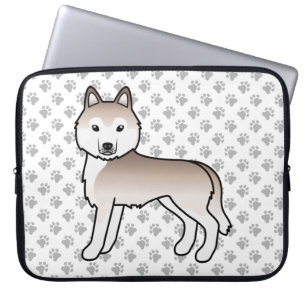 Ljusröd sibirisk husky söt seriehund laptop fodral