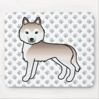 Ljusröd sibirisk husky söt tecknad hund