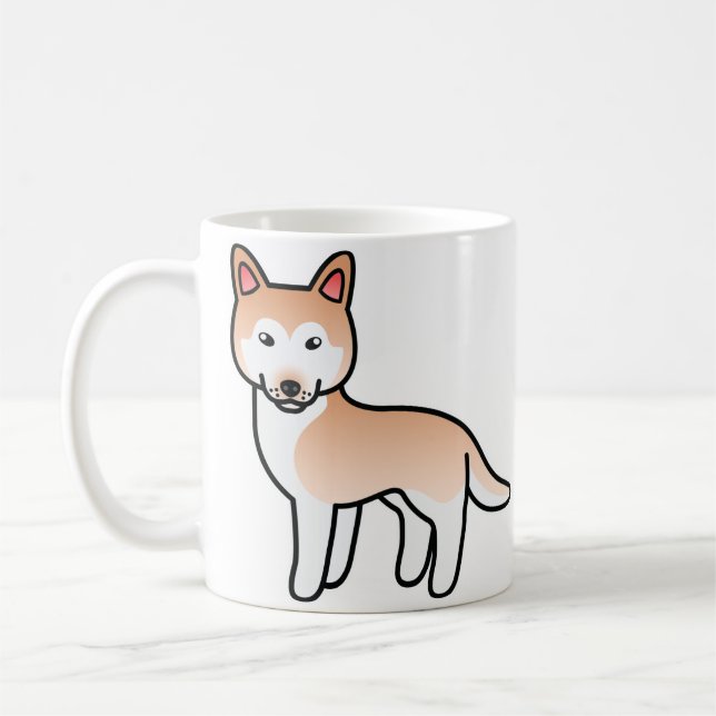 Ljusröd tecknad sibirisk huskyhund kaffemugg (Vänster)