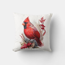 Ljusröd vattenfärg Vinter kardinal Bird