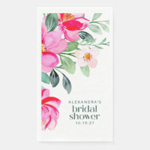 Ljusrosa akvarellblommig bröllopsfest Anpassad
