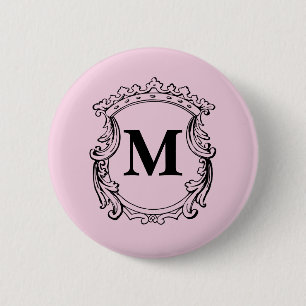 Ljusrosa anpassad monogram-kam knapp
