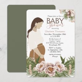Ljusrosa blivande mamma barnkalas inbjudningar